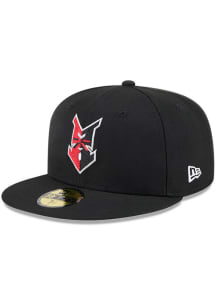 New Era Indianapolis Indians Mens Black Authentic Collection 59FIFTY Fitted Hat