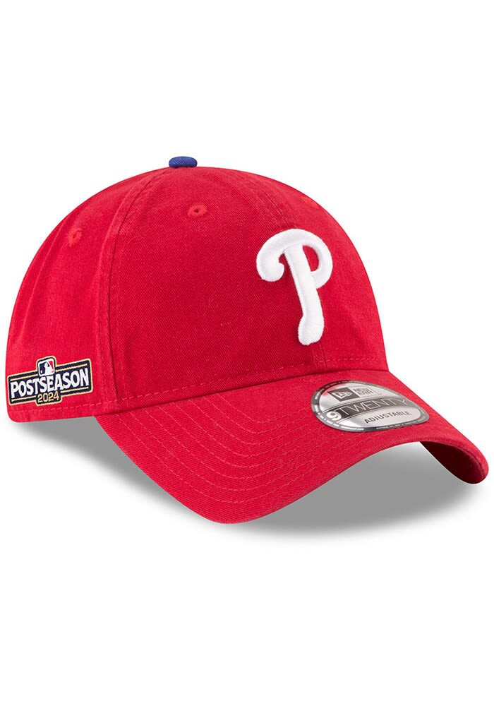 New Era Philadelphia Phillies Game 2024 Postseason Side Patch 9TWENTY Adjustable Hat - Red