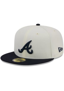 New Era Atlanta Braves Mens White 2T Evergreen 59FIFTY Fitted Hat