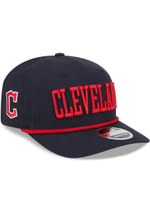 New Era Cleveland Guardians Cotton 9SEVENTY Adjustable Hat - Navy Blue