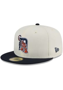New Era Detroit Tigers Mens White Retro 2T Evergreen 59FIFTY Fitted Hat