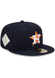 New Era Houston Astros Mens Navy Blue Evergreen Side Patch 59FIFTY Fitted Hat