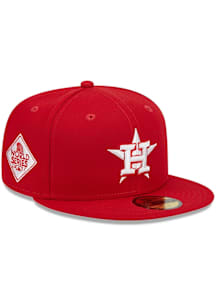 New Era Houston Astros Mens Red Evergreen Side Patch 59FIFTY Fitted Hat