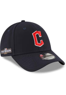 New Era Cleveland Guardians Road 2024 Postseason Side Patch 9FORTY Adjustable Hat - Navy Blue