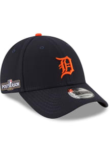 New Era Detroit Tigers Road 2024 Postseason Side Patch 9FORTY Adjustable Hat - Navy Blue