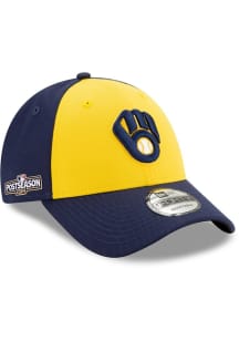 New Era Milwaukee Brewers Alt 2024 Postseason Side Patch 9FORTY Adjustable Hat - Blue