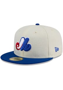 New Era Montreal Expos Mens White Retro 2T Evergreen 59FIFTY Fitted Hat
