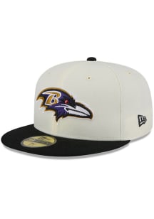 New Era Baltimore Ravens Mens White 2T Evergreen 59FIFTY Fitted Hat