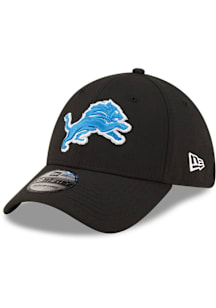 New Era Detroit Lions Mens Black Primary logo Team Classic 39THIRTY Flex Hat