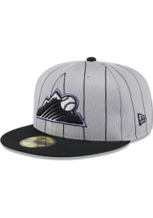 New Era Colorado Rockies Grey 2025 Batting Practice JR 59FIFTY Youth Fitted Hat