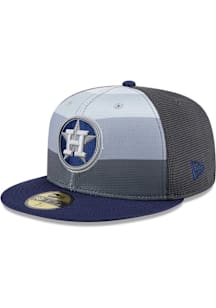 New Era Houston Astros Grey 2025 Batting Practice JR 59FIFTY Youth Fitted Hat