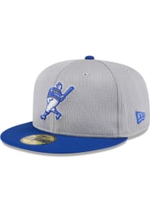 New Era Milwaukee Brewers Grey 2025 Batting Practice JR 59FIFTY Youth Fitted Hat