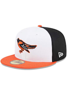 New Era Baltimore Orioles Mens White 2025 Batting Practice 59FIFTY Fitted Hat
