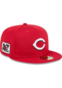 New Era Cincinnati Reds Mens Red 2025 Spring Training 59FIFTY Fitted Hat