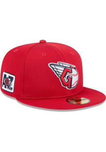 New Era Cleveland Guardians Mens Red 2025 Spring Training 59FIFTY Fitted Hat