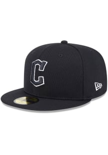 New Era Cleveland Guardians Mens Black 2025 Clubhouse Modern Crown 59FIFTY Fitted Hat