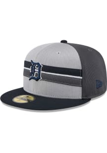 New Era Detroit Tigers Mens Grey 2025 Batting Practice 59FIFTY Fitted Hat