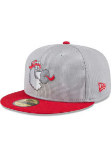 New Era Philadelphia Phillies Mens Grey 2025 Batting Practice 59FIFTY Fitted Hat