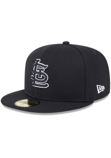 New Era St Louis Cardinals Mens Black 2025 Clubhouse Modern Crown 59FIFTY Fitted Hat