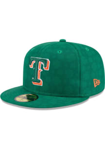 New Era Texas Rangers Mens Green 2025 St Patricks Day 59FIFTY Fitted Hat
