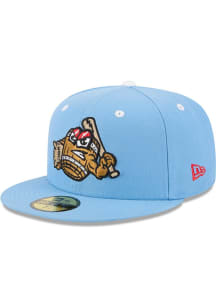 New Era Louisville Bats Mens Light Blue 2025 Theme Night 59FIFTY Fitted Hat