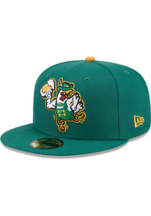 New Era Tulsa Drillers Mens Green 2025 Theme Night 59FIFTY Fitted Hat