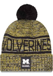 Michigan Wolverines New Era 25 COLFB SLCW SPORT KNIT Mens Knit Hat - Blue