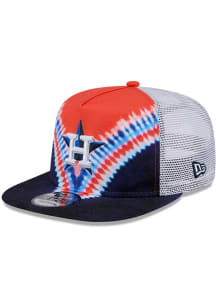 New Era Houston Astros Navy Blue Dye Golfer Trucker Mens Snapback Hat