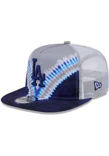 New Era Los Angeles Dodgers Grey Dye Golfer Trucker Mens Snapback Hat