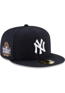 New Era New York Yankees Mens Navy Blue Game 2024 World Series Side Patch 59FIFTY Fitted Hat