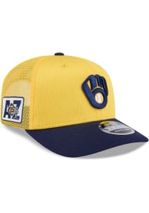 New Era Milwaukee Brewers 2025 Spring Training 9SEVENTY Stretch Adjustable Hat - Yellow