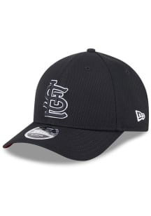New Era St Louis Cardinals 2025 Clubhouse Modern Crown 9FORTY Adjustable Hat - Black