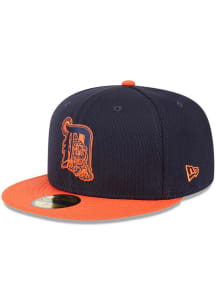 New Era Detroit Tigers Mens Navy Blue 2025 Clubhouse Modern Crown 59FIFTY Fitted Hat