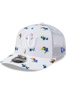 New Era Kansas Jayhawks All Over Mascot Low Pro 9FIFTY Adjustable Hat - White