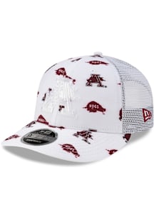 New Era Arkansas Razorbacks All Over Mascot Low Pro 9FIFTY Adjustable Hat - White