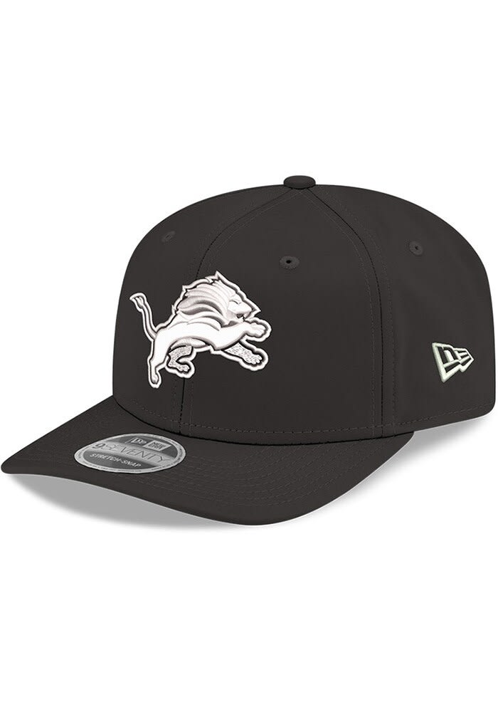 New Era Detroit Lions BLACK Stretch 9SEVENTY Adjustable Hat