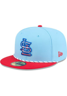 New Era St Louis Cardinals Mens Light Blue 2025 MLB 4th of July 59FIFTY Fitted Hat