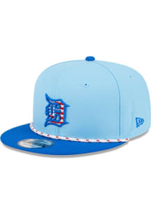 New Era Detroit Tigers Light Blue 2025 MLB 4th of July 9FIFTY Mens Snapback Hat