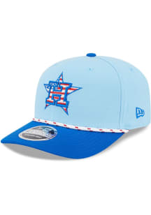 New Era Houston Astros 2025 MLB 4th of July 9SEVENTY Stretch Snap Adjustable Hat - Light Blue