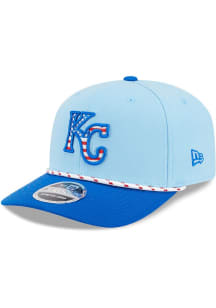New Era Kansas City Royals 2025 MLB 4th of July 9SEVENTY Stretch Snap Adjustable Hat - Light Blue