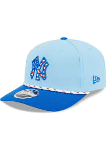 New Era New York Yankees 2025 MLB 4th of July 9SEVENTY Stretch Snap Adjustable Hat - Light Blue