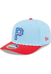 New Era Pittsburgh Pirates 2025 MLB 4th of July 9SEVENTY Stretch Snap Adjustable Hat - Light Blue