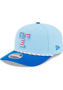 New Era Texas Rangers 2025 MLB 4th of July 9SEVENTY Stretch Snap Adjustable Hat - Light Blue