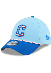 New Era Cleveland Guardians Mens Light Blue 2025 MLB 4th of July 39THIRTY Flex Hat