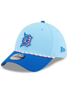 New Era Detroit Tigers Mens Light Blue 2025 MLB 4th of July 39THIRTY Flex Hat
