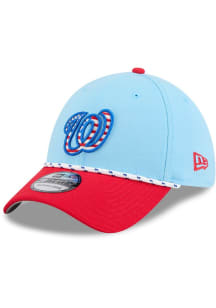 New Era Washington Nationals Mens Light Blue 2025 MLB 4th of July 39THIRTY Flex Hat