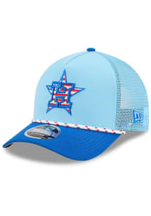 New Era Houston Astros 2025 MLB 4th of July 9FORTY M Crown Adjustable Hat - Light Blue