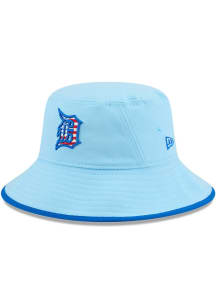 New Era Detroit Tigers Light Blue 2025 MLB 4th of July Bucket Mens Bucket Hat
