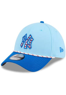 New Era New York Yankees Light Blue 2025 MLB 4th of July Bucket Mens Bucket Hat