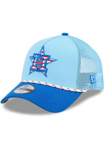 New Era Houston Astros Light Blue 2025 MLB 4th of July Jr 9FORTY Mcrown Youth Adjustable Hat